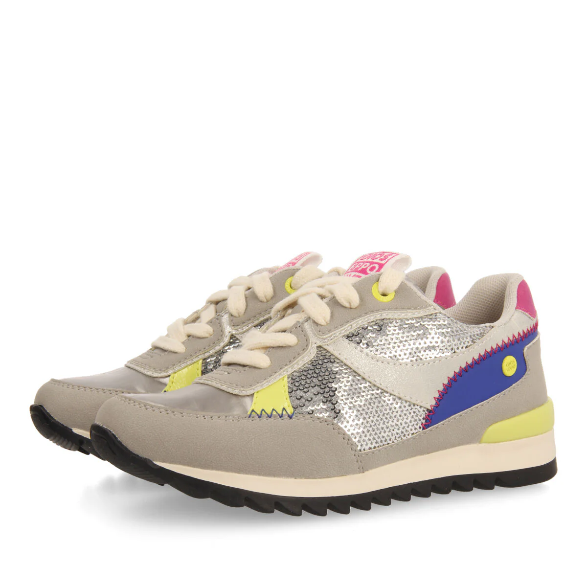 Metheven children's silver sequinned sneakers - Image 2