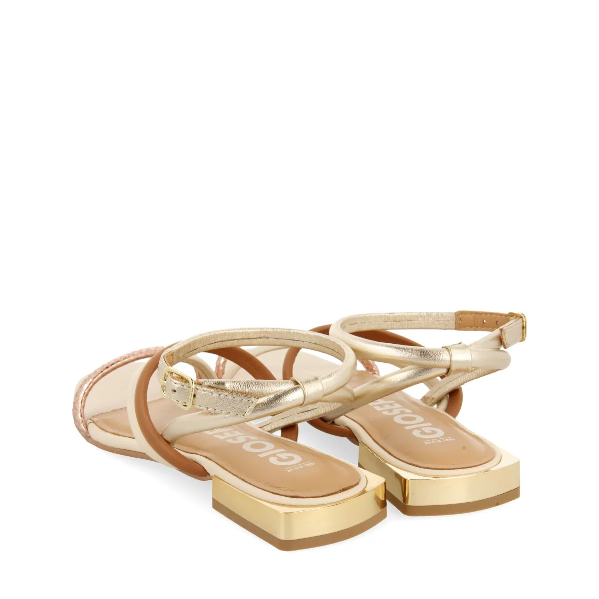MULTICOLOR LEATHER SANDALS WITH METALLICS FOR WOMEN LATAH - Image 3