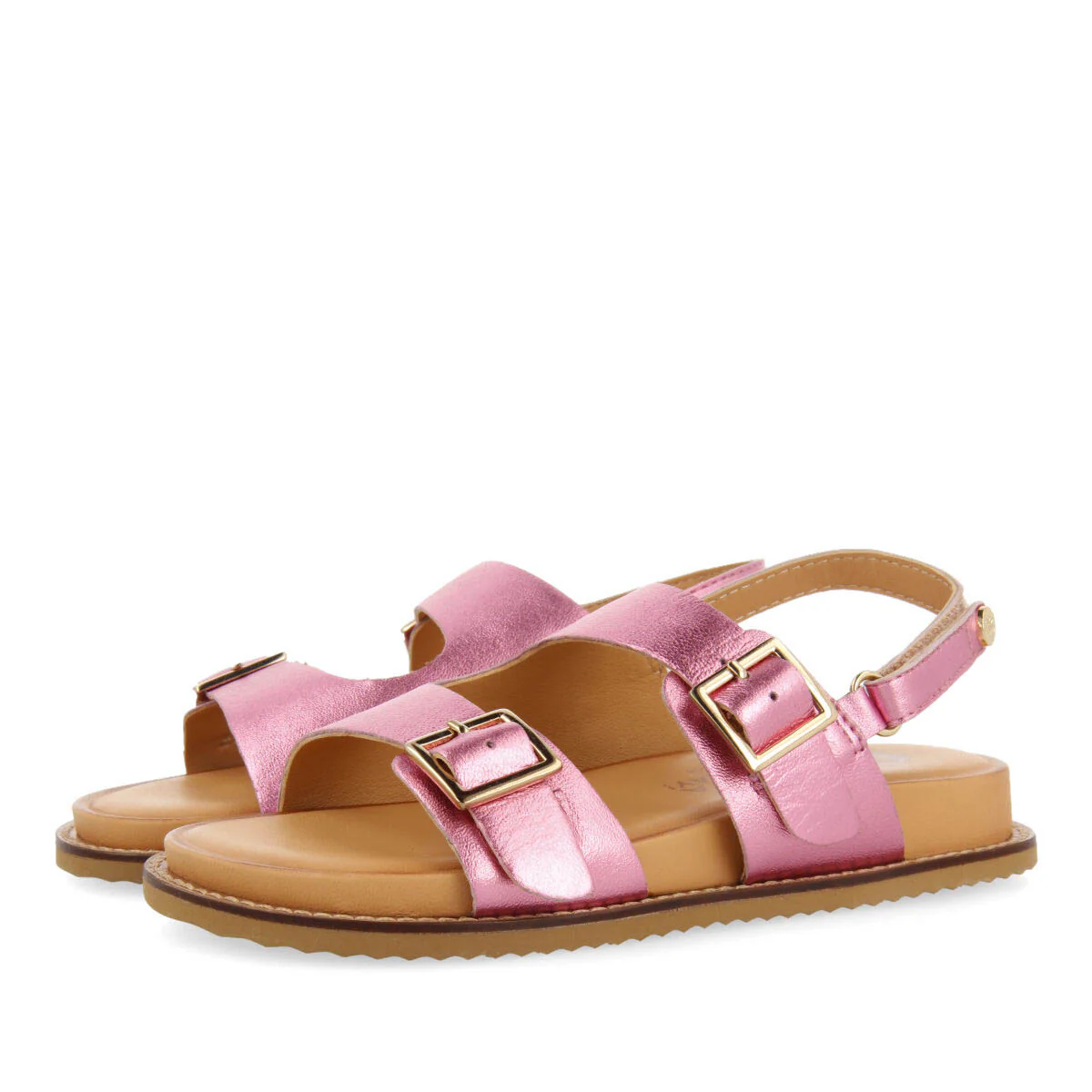 Naque girls fuchsia leather anatomical sandals - Image 2
