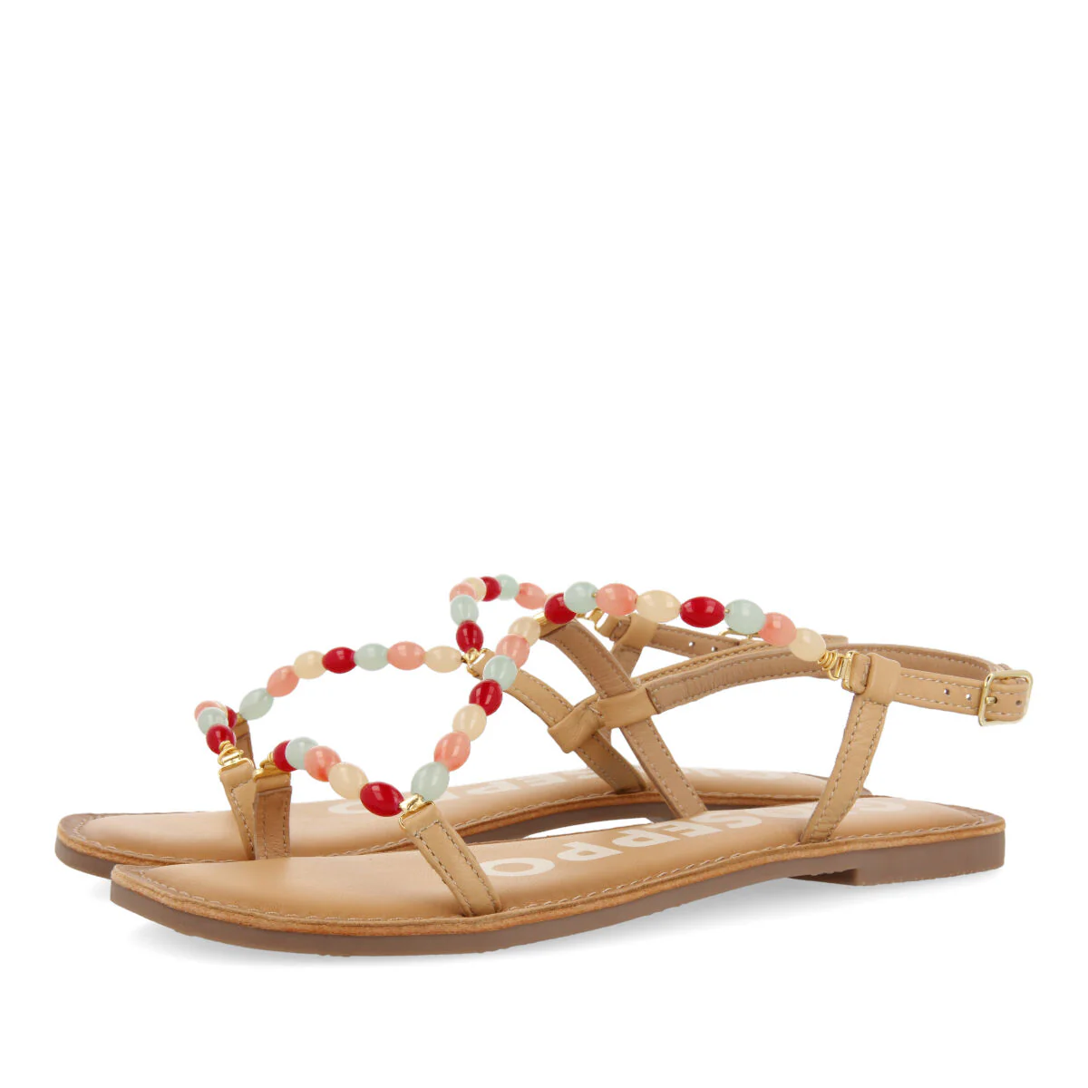 NUDE COLOR SANDALS WITH RHINESTONES FOR WOMAN EMPOLI - Image 2