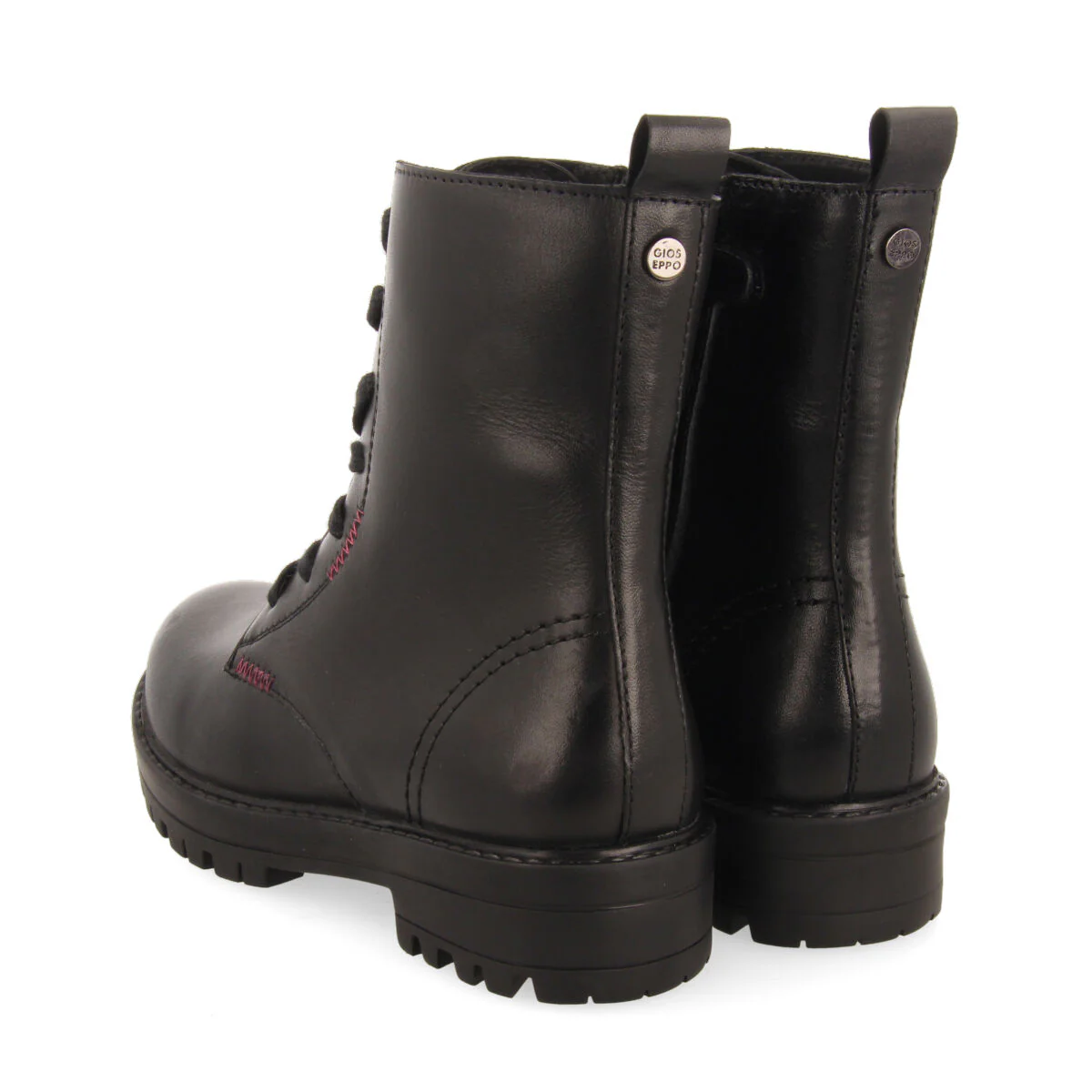 Oacoma children's black leather lace-up ankle boots - Image 3