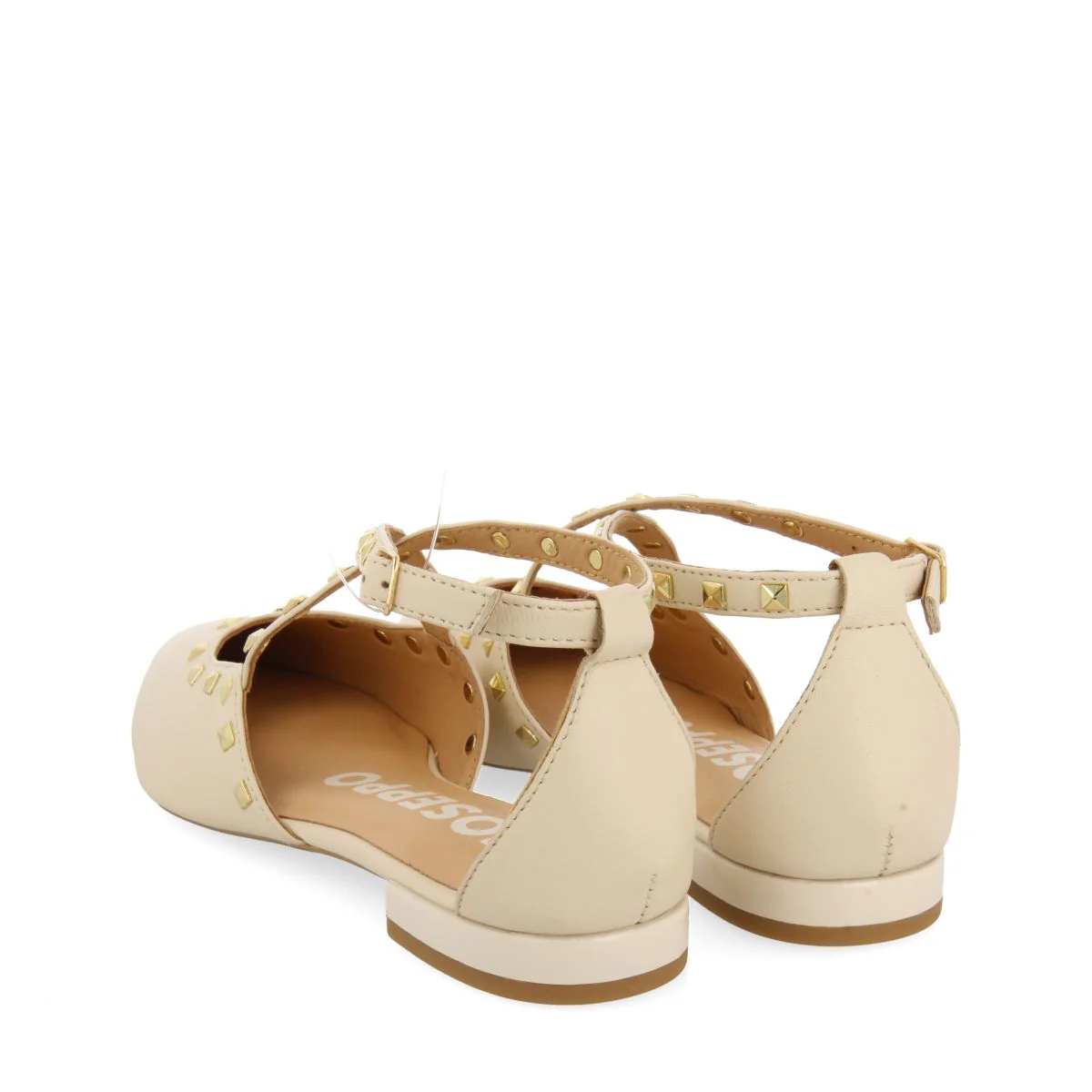 OFF-WHITE LEATHER BALLERINAS WITH POINTED TOE AND STUD DETAIL FOR WOMEN GARCON - Image 4
