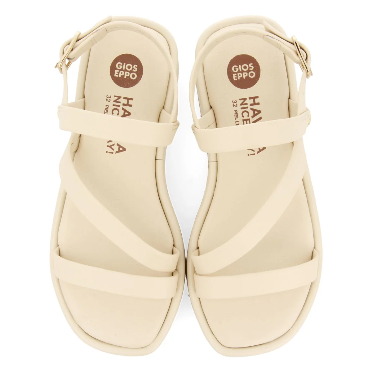 OFF-WHITE LEATHER SANDALS WITH STRAPS AND VOLUME SOLE FOR GIRL AND BOY COULEE - Image 4