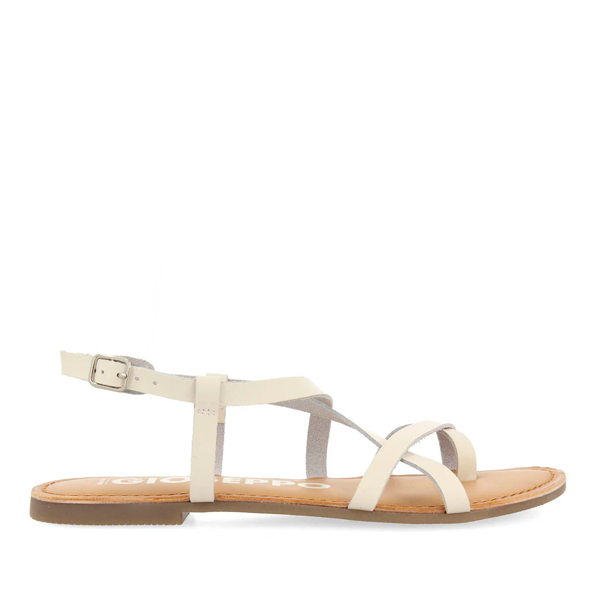 OFF-WHITE LEATHER SANDALS WITH THIN STRAPS FOR WOMEN COURSAN