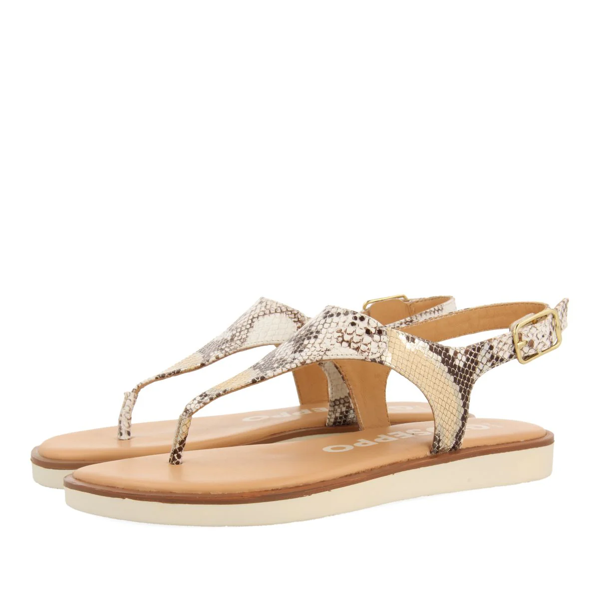 OFF-WHITE SNAKE PRINT LEATHER SANDALS FOR WOMEN XIBER - Image 2