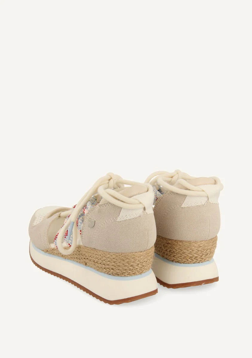 OFF-WHITE OPEN SNEAKERS ESPADRILLE STYLE WITH WEDGE FOR WOMEN IONA - Image 3