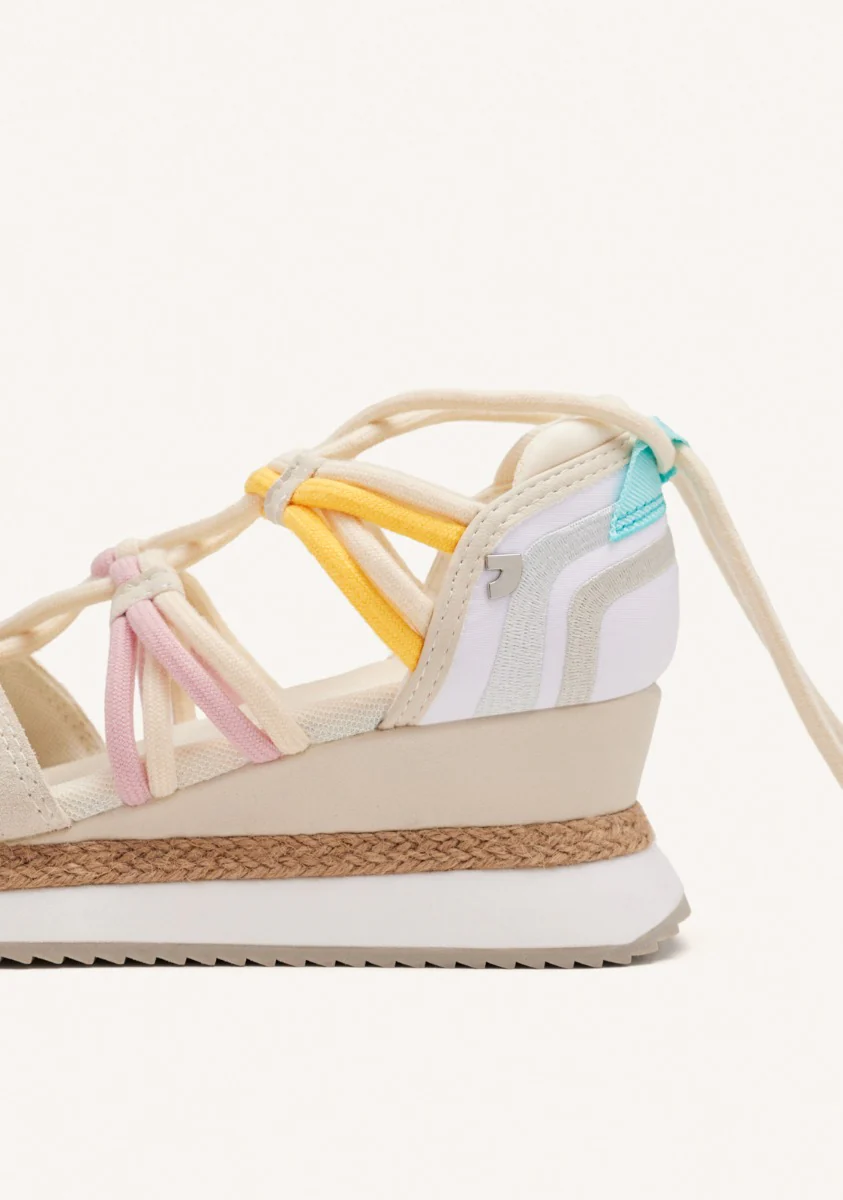 OPEN LEATHER WEDGE RAFFIA SNEAKERS BRIDPORT - Image 4