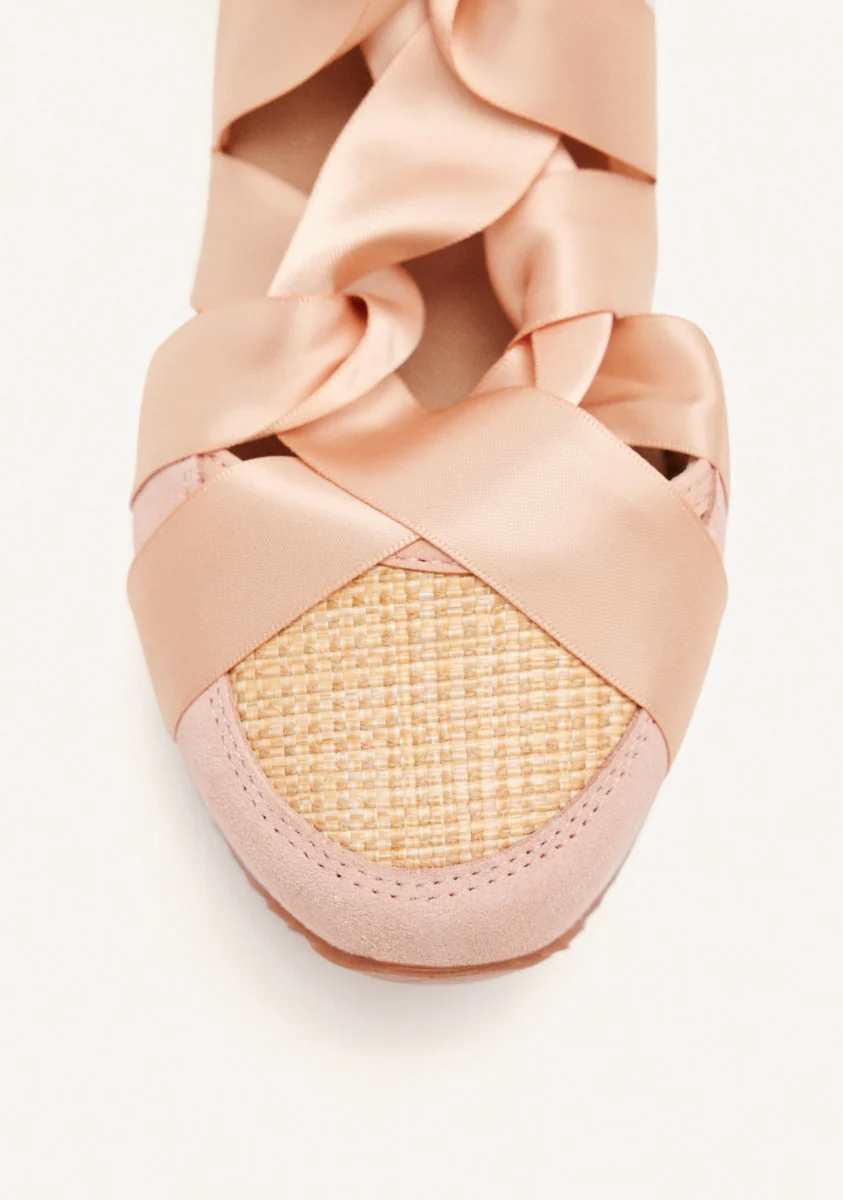 OPEN LEATHER WEDGE RAFFIA SNEAKERS CORNVILLE - Image 3