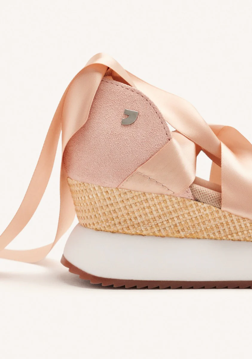 OPEN LEATHER WEDGE RAFFIA SNEAKERS CORNVILLE - Image 4