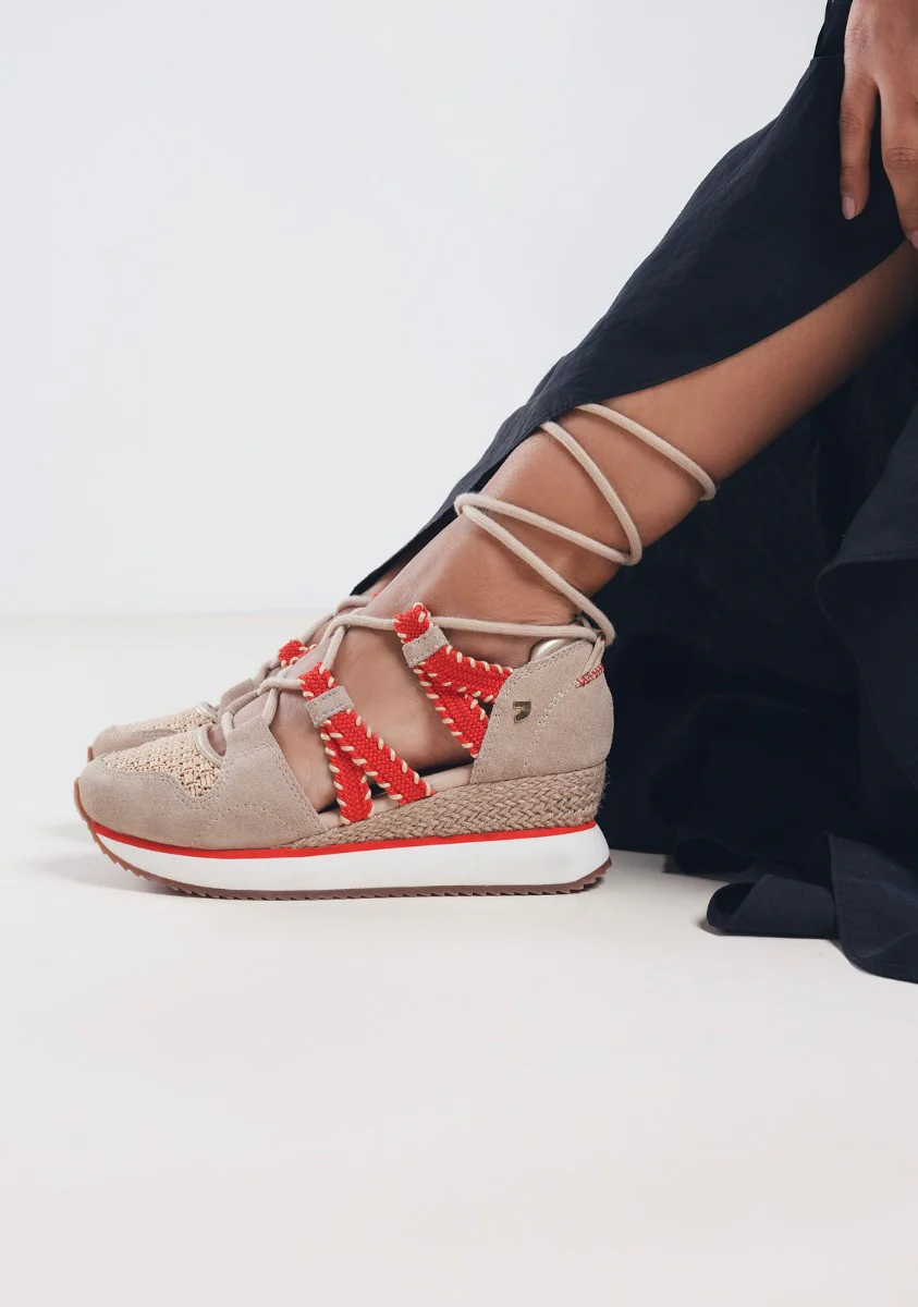 OPEN LEATHER WEDGE RAFFIA SNEAKERS GRISWOLD - Image 5