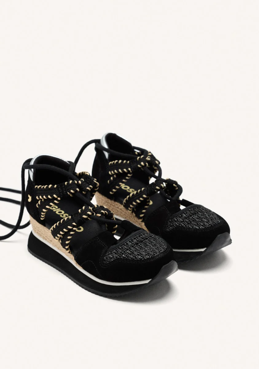 OPEN LEATHER WEDGE RAFFIA SNEAKERS GRISWOLD - Image 2