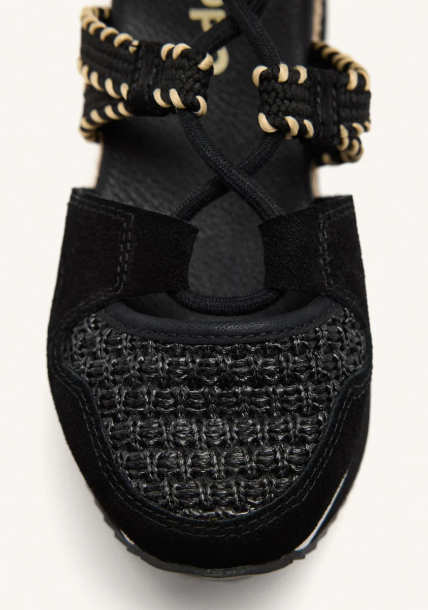OPEN LEATHER WEDGE RAFFIA SNEAKERS GRISWOLD - Image 3