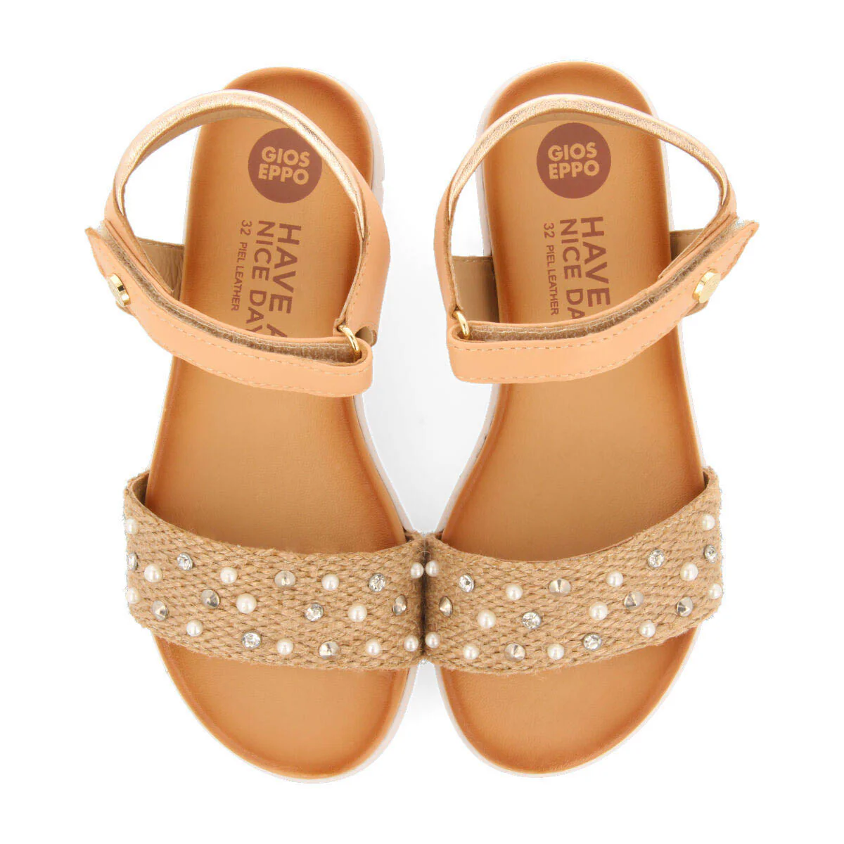 Outreau girls detailed rose gold jute sandals - Image 3