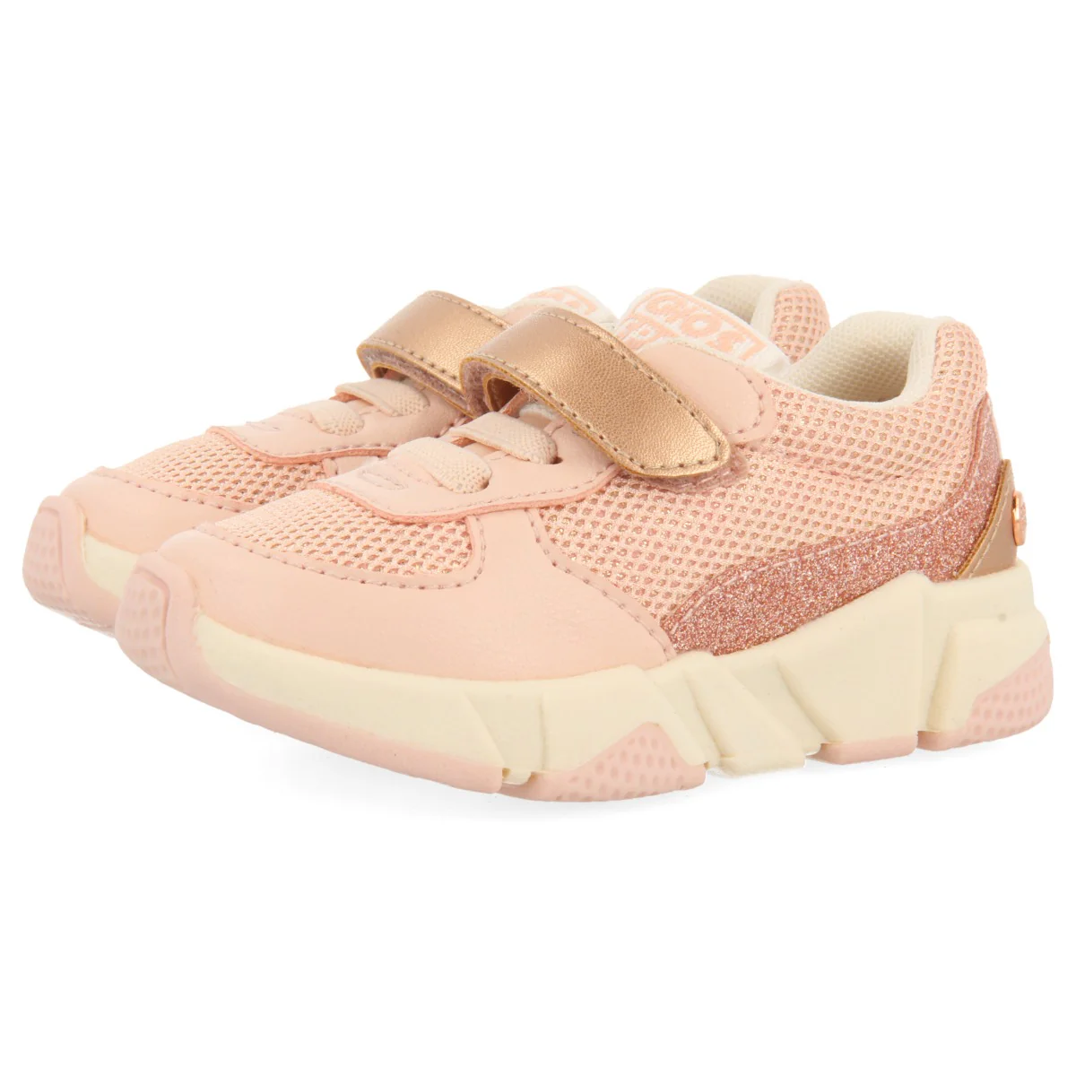 PINK GLITTER SNEAKERS WITH METALLIC DETAILS AND VOLUMINOUS SOLE FOR BABY SUTERA - Image 2