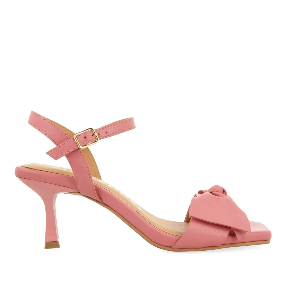 LEATHER HEELED SANDALS BOW PATTI