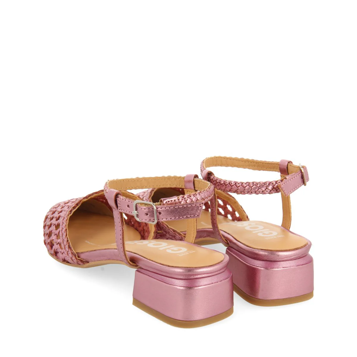 PINK LEATHER BRAIDED BALLERINAS FOR WOMEN MINEO - Image 3