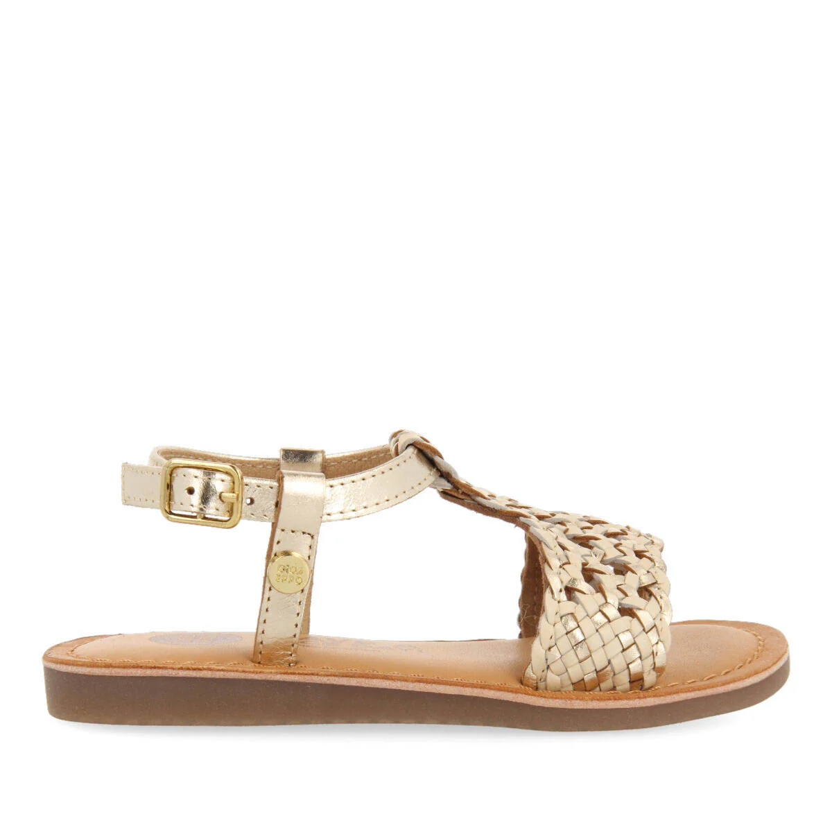 Quarai girls gold leather sandals