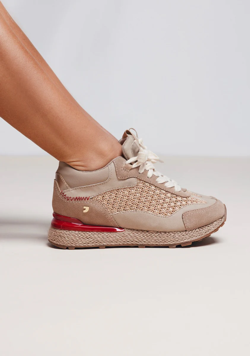 RAFFIA WEDGE LEATHER SNEAKERS HARDING - Image 5