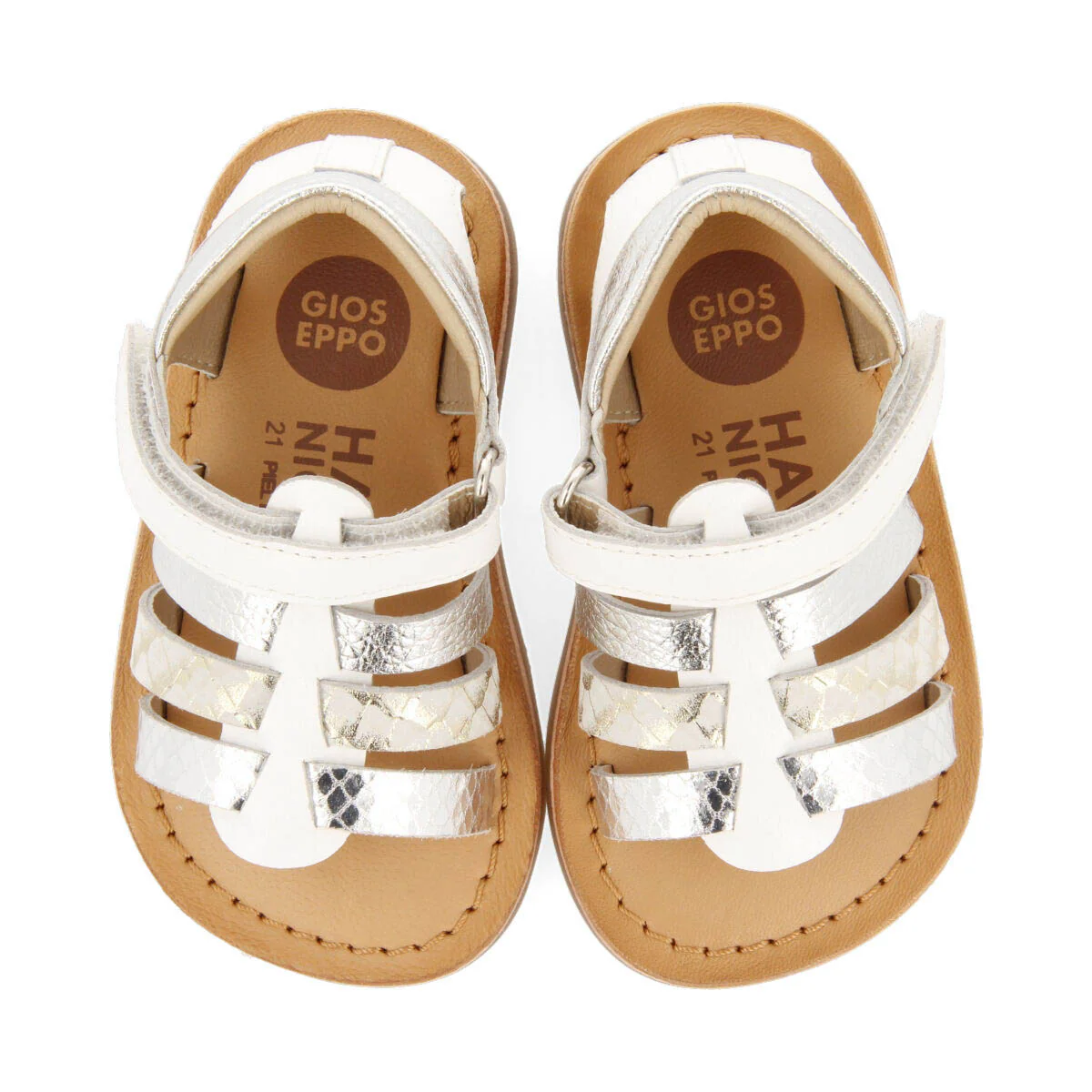 Ragni girls white leather multi strap sandals - Image 3