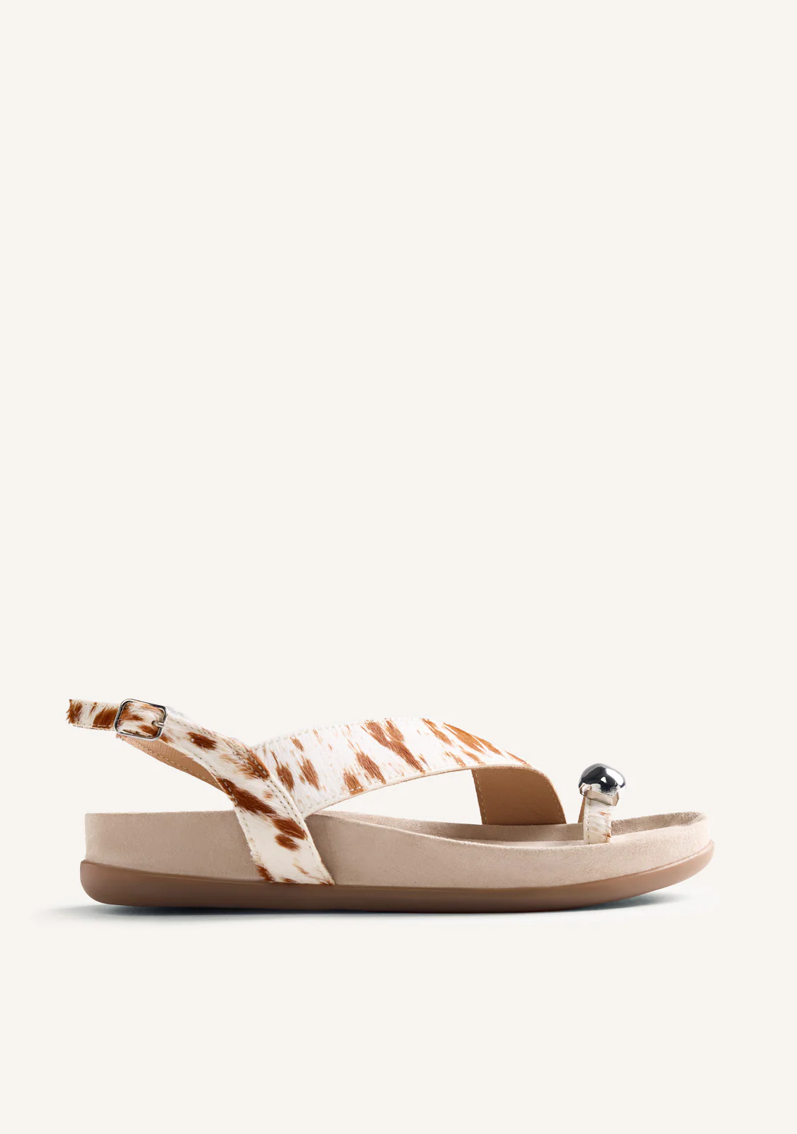 RING AND ANIMAL PRINT LEATHER SANDALS CHACAS