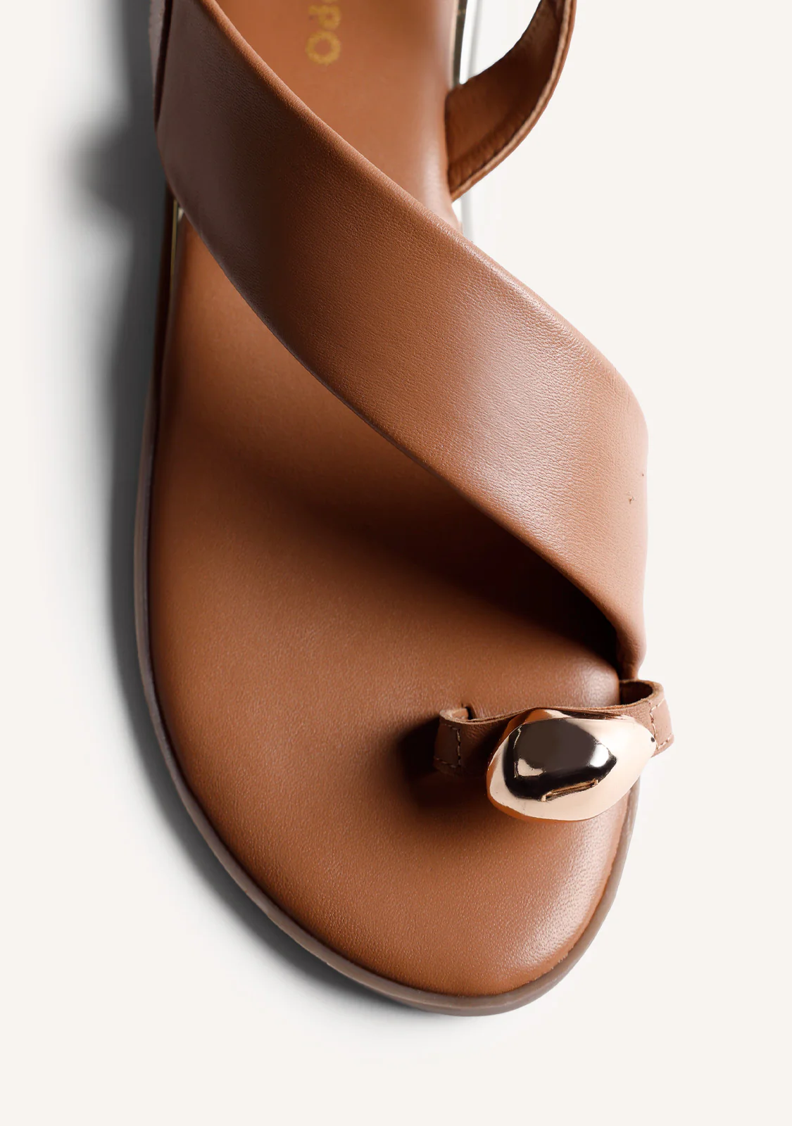 RING LEATHER SANDALS STONY - Image 3