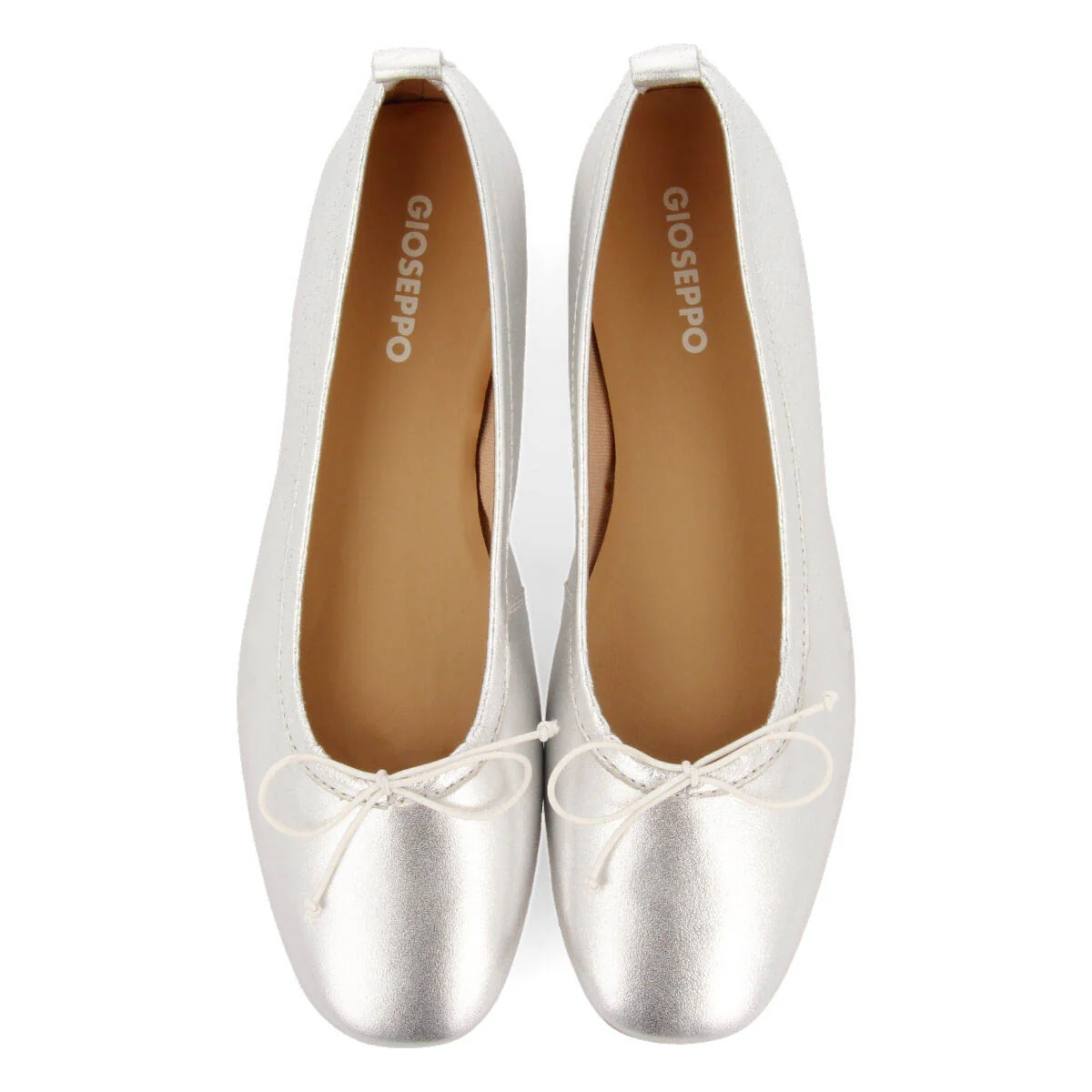 Satteins women's silver leather ballet flats - Image 3