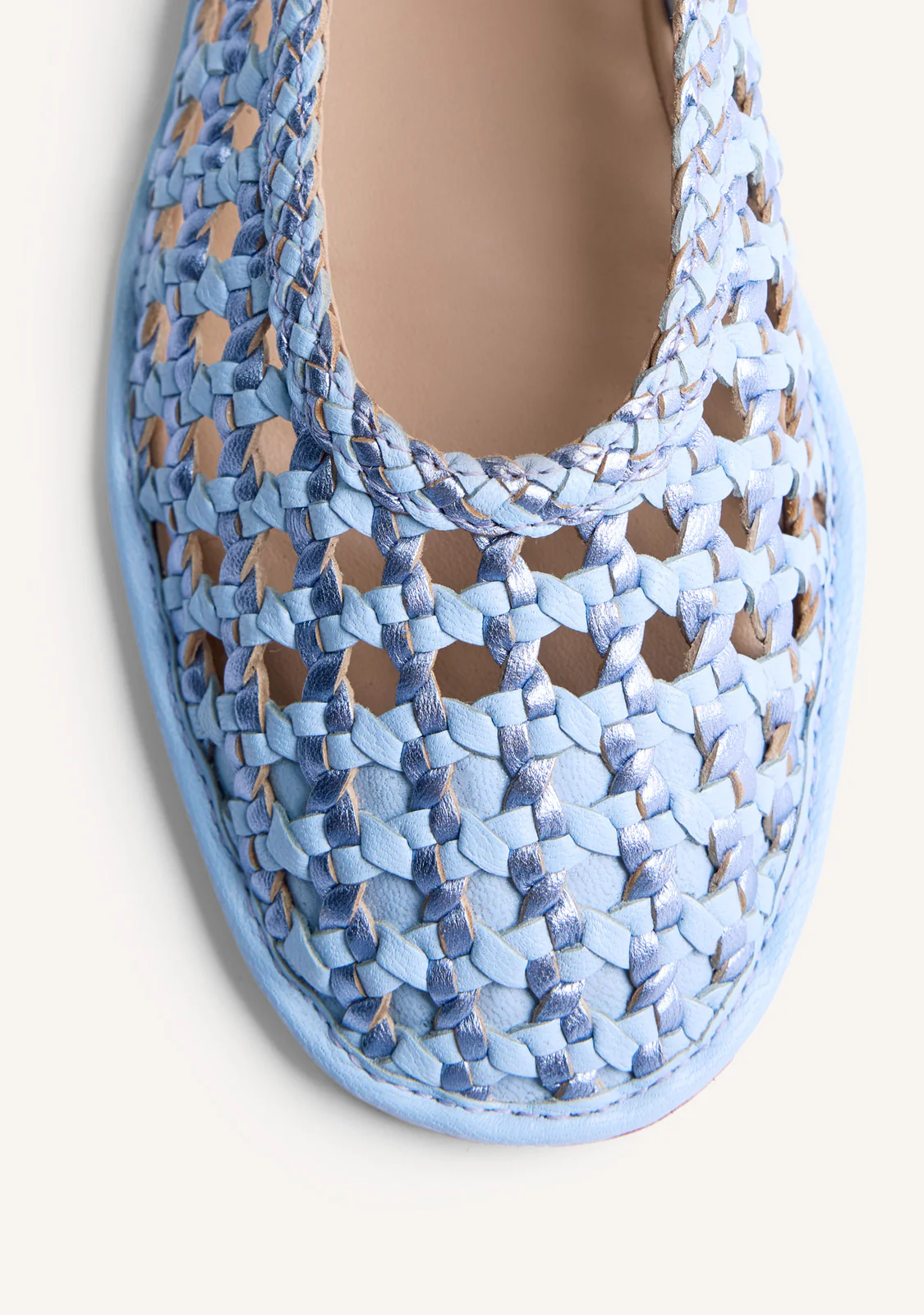 BRAIDED LEATHER BALLET FLATS EMBEYA - Image 3
