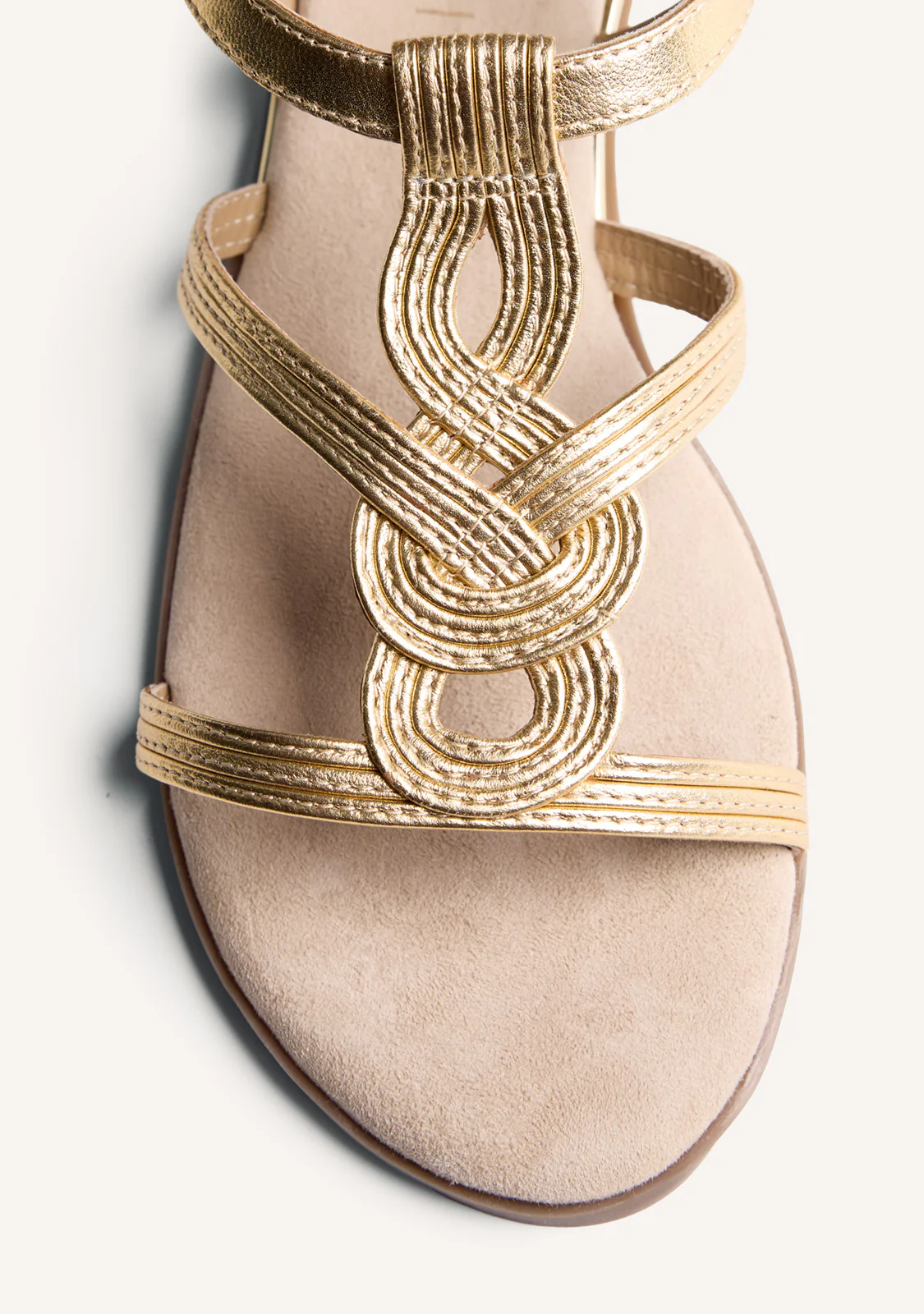 SHINY BRAIDED LEATHER WEDGE SANDALS REDDITCH - Image 3