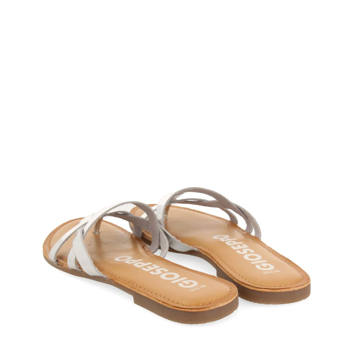 SILVER LEATHER SANDALS WITH STRAPS FOR WOMEN CAYUSE - Image 3