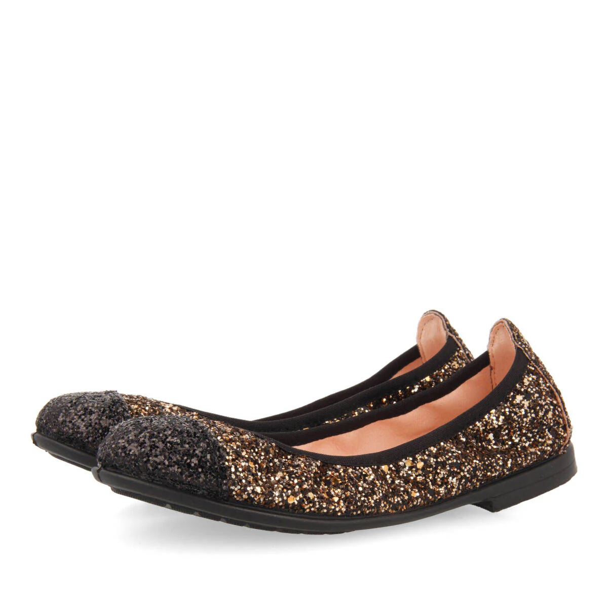 Skaland girls' two-tone glittery ballet flats - Image 2
