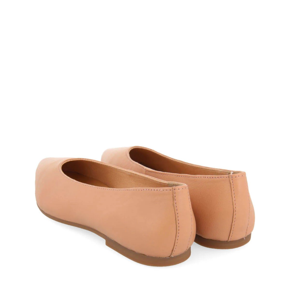 Slagelse women's nude leather ballet flats with pointed toes - Image 5