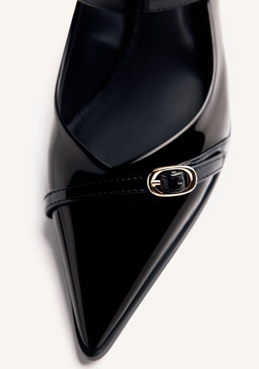 SLINGBACK PATENT EFFECT KITTEN HEELED SHOES SABIN - Image 6