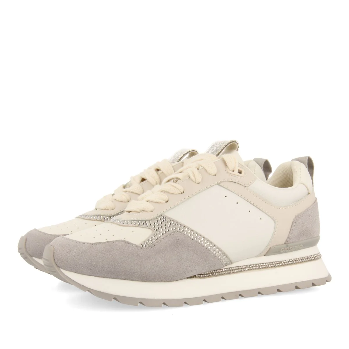 SNEAKERS OFF-WHITE WITH STRASS DETAIL FOR WOMEN ISPICA - Image 3