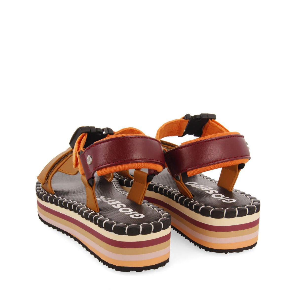 Sopretan women's beige sandals with multicoloured soles and crossover straps - Image 4
