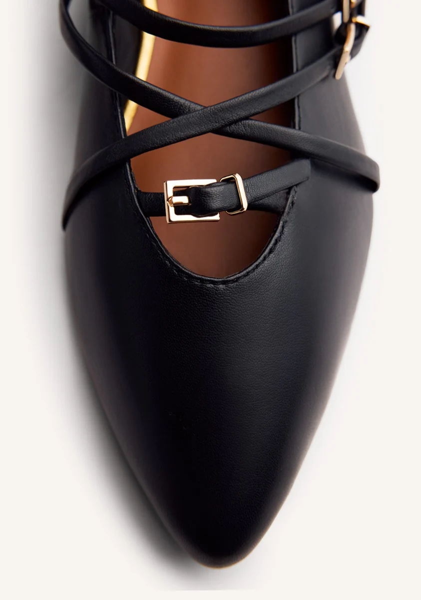 STRAPPY LEATHER BALLET FLATS HOKAH - Image 6