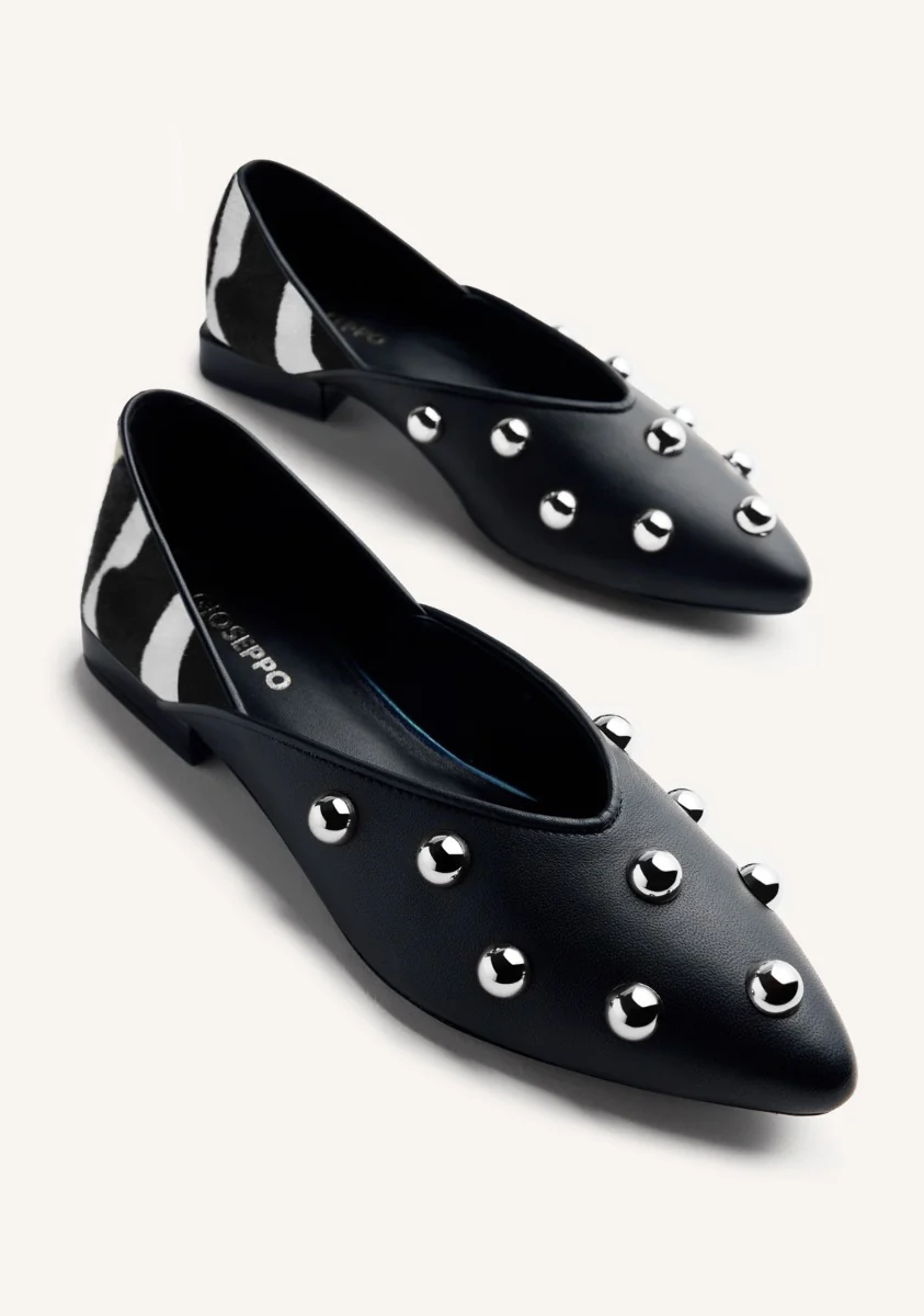STUDDED LEATHER BALLET FLATS BRAHAM - Image 3
