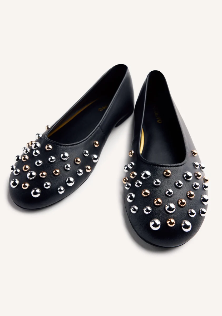 STUDDED LEATHER BALLET FLATS GONVICK - Image 3