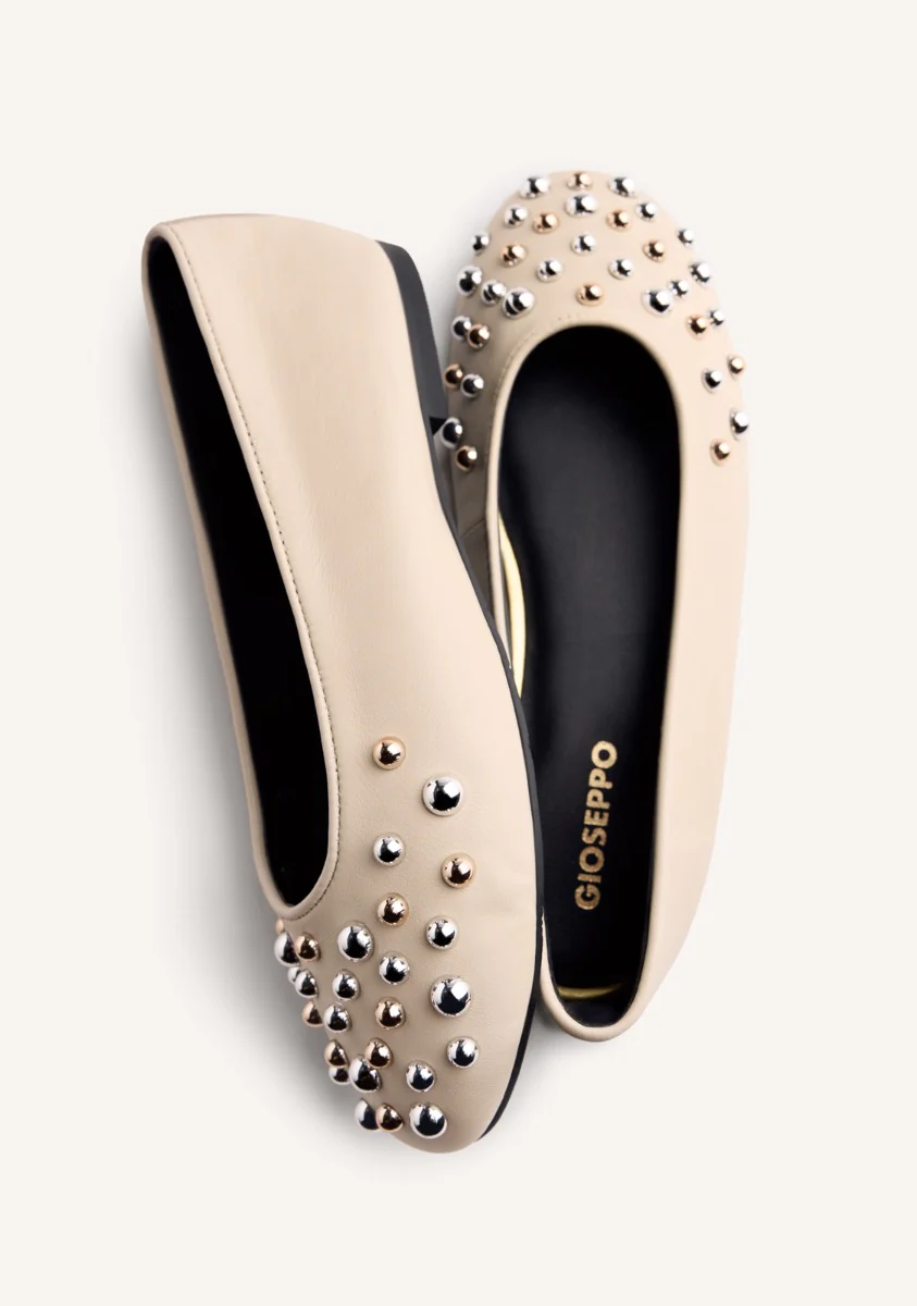 STUDDED LEATHER BALLET FLATS GONVICK - Image 5