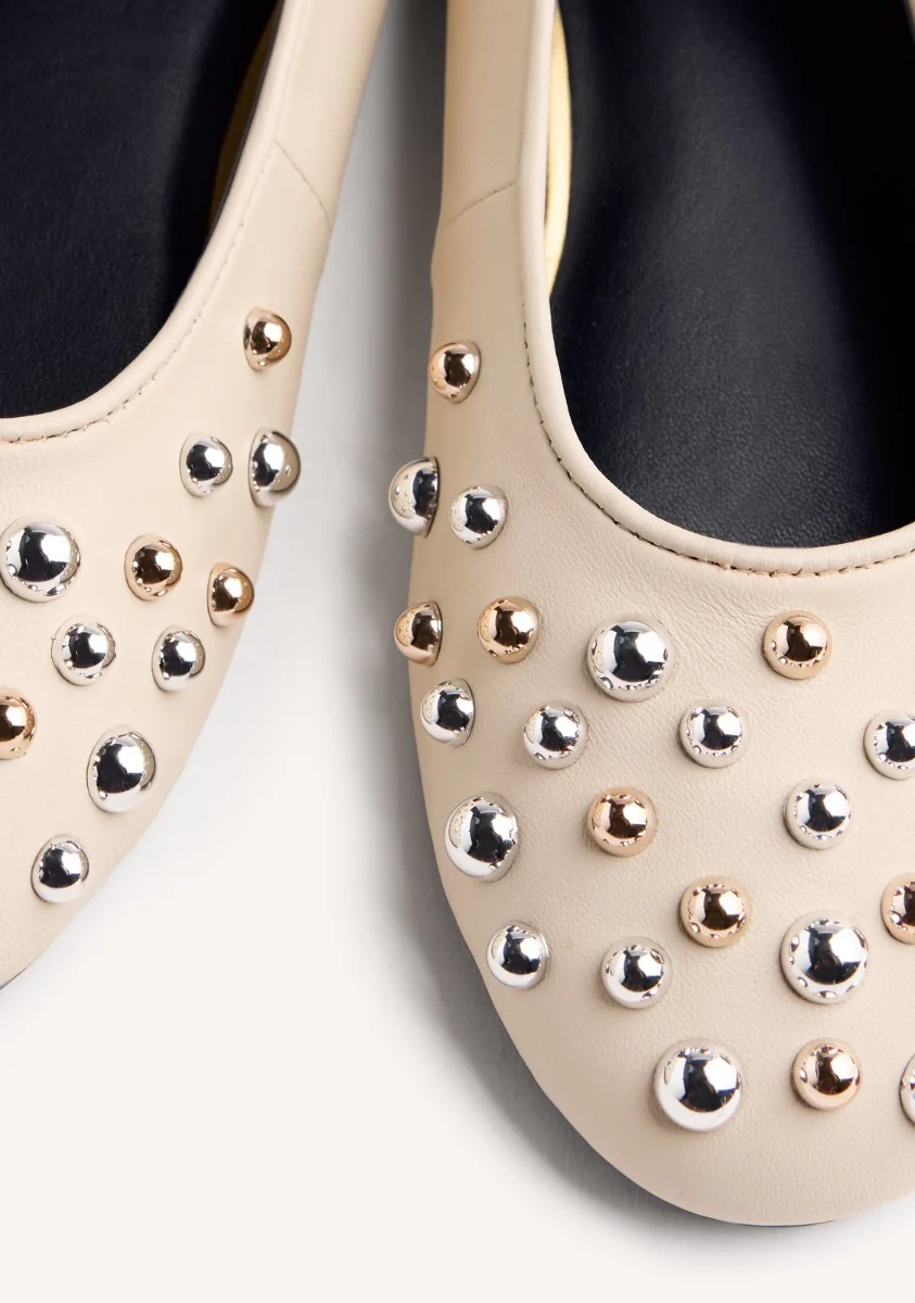 STUDDED LEATHER BALLET FLATS GONVICK - Image 6