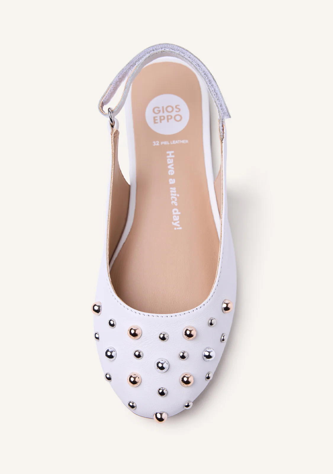 STUDDED LEATHER BALLET FLATS NAMANYE - Image 3