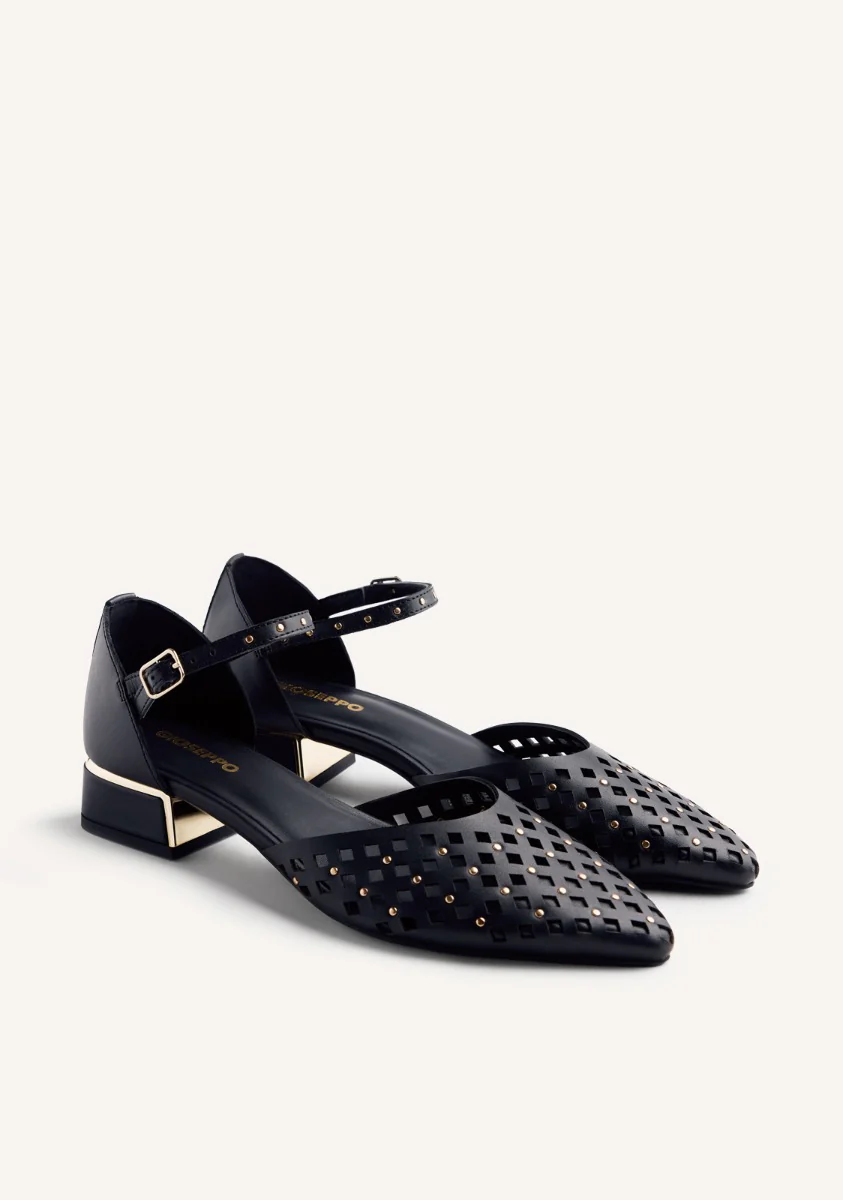 STUDDED LEATHER BALLET FLATS ONSTED - Image 2