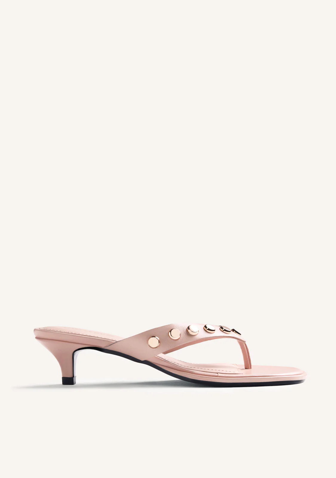 STUDDED LEATHER HEELED SANDALS SOKOTO