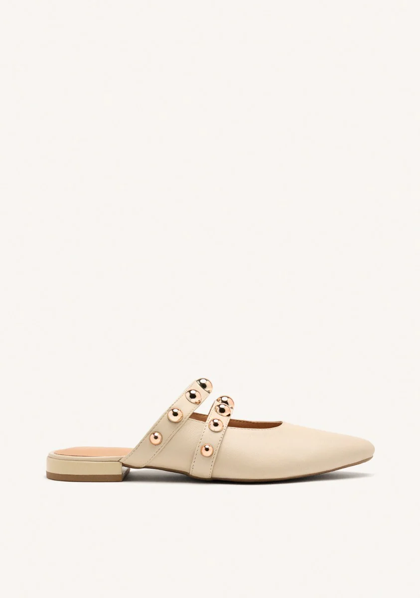 STUDDED LEATHER MULES AHNAPEE