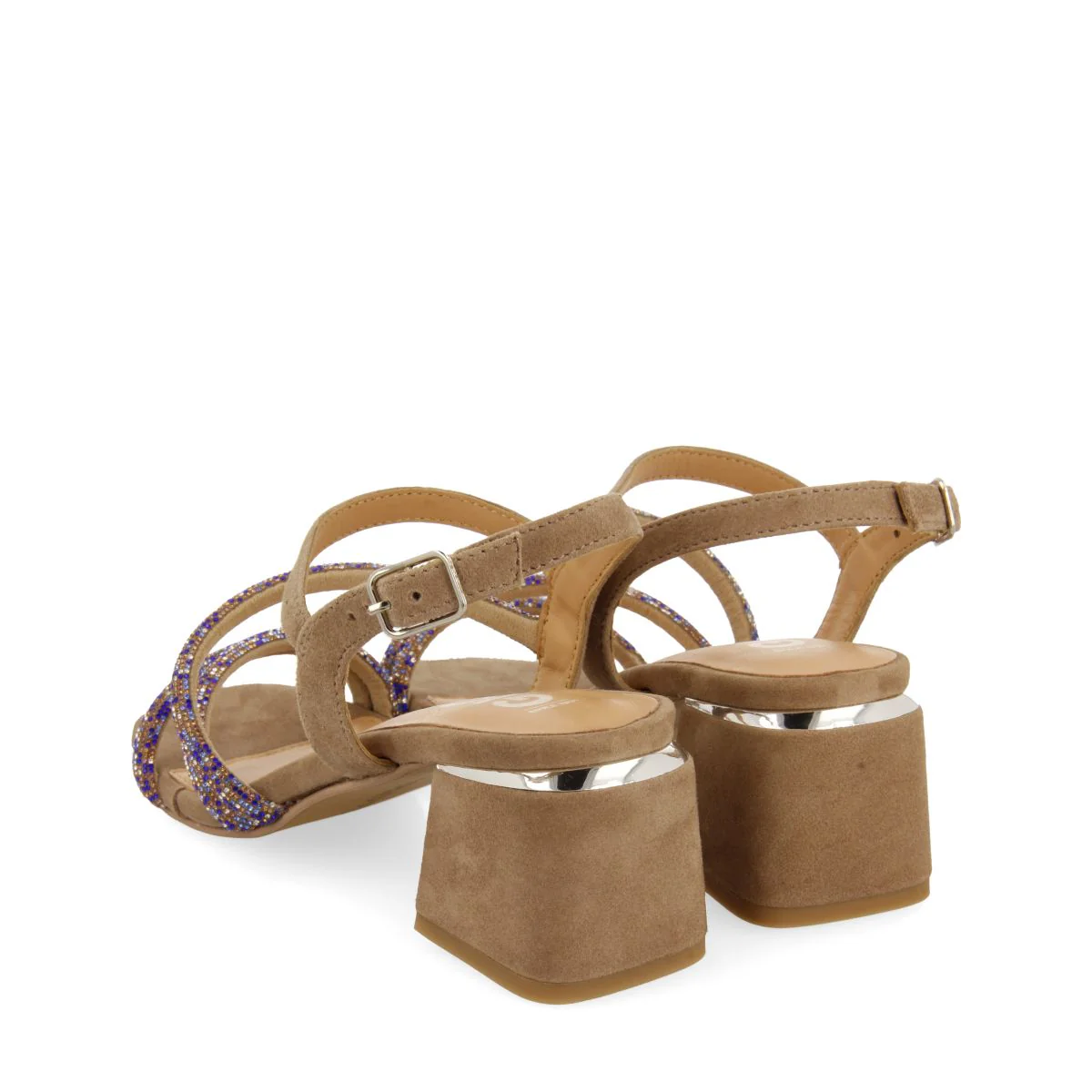 TAUPE HEEL SANDALS WITH STRAPS AND EMBELLISHMENTS FOR WOMEN CAKOVEC - Image 3