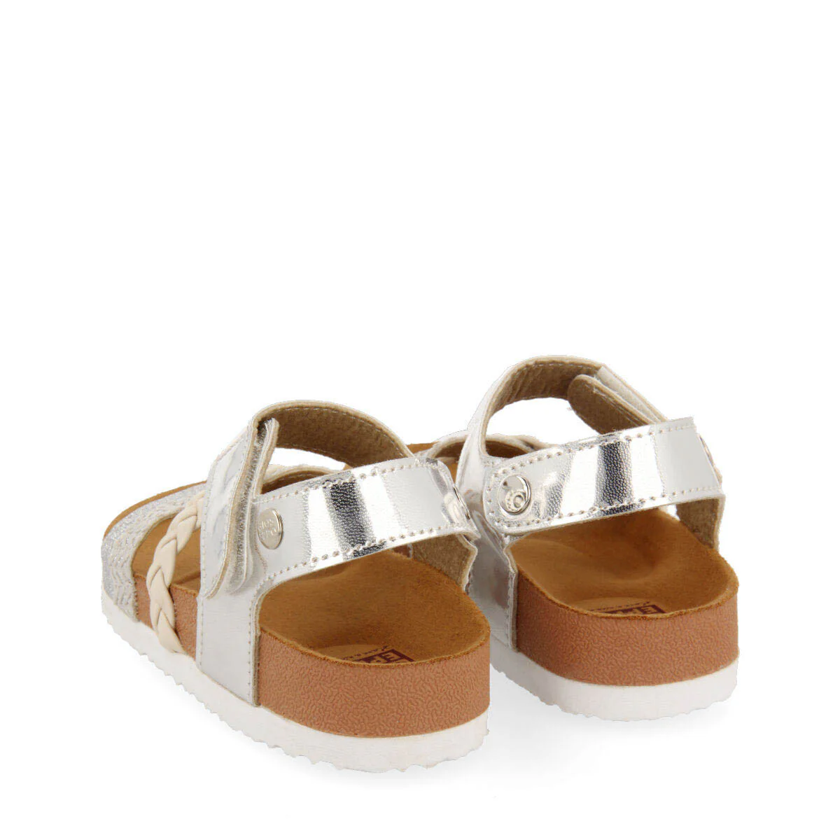 Thoity girls silver footbed sandals with straps - Image 4