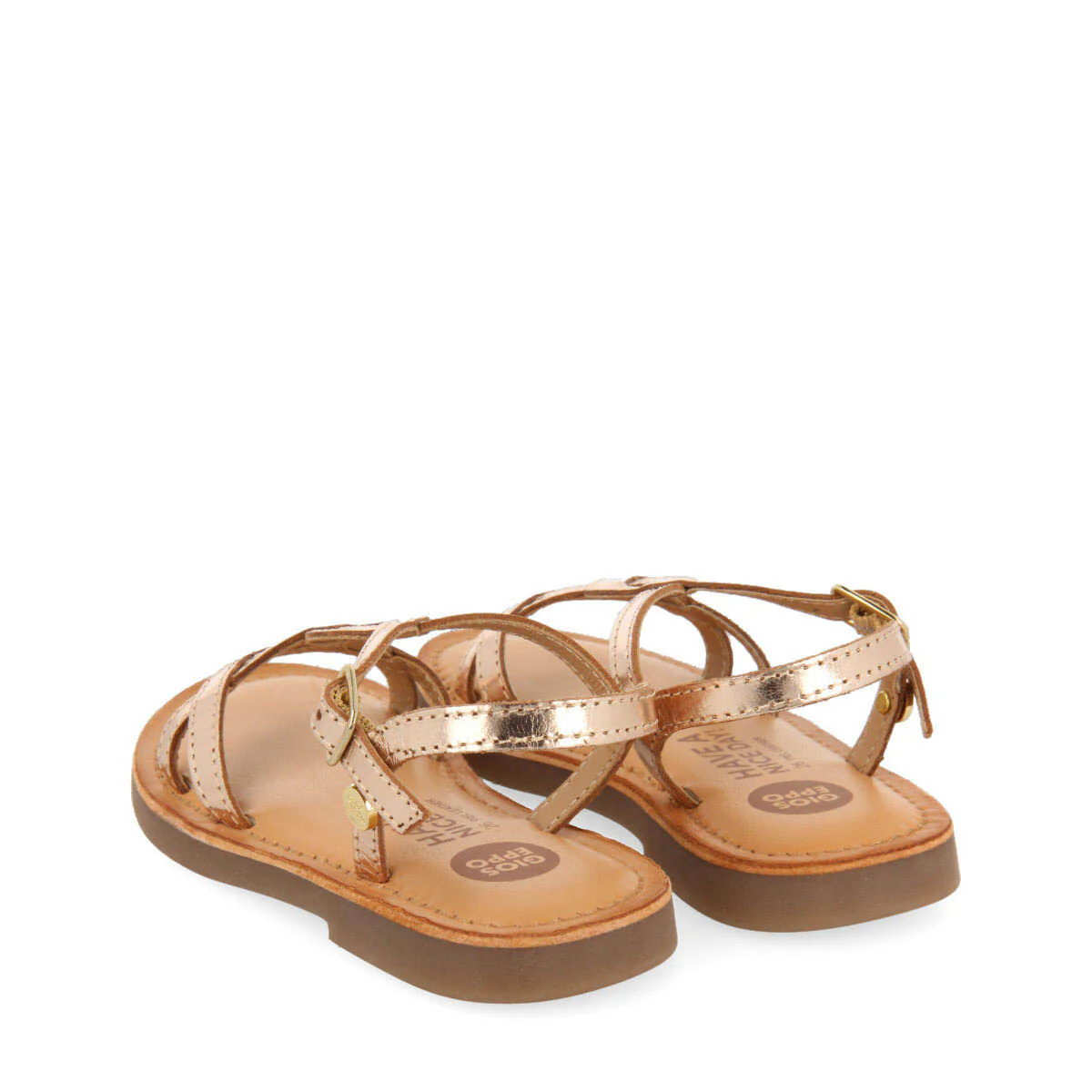 Tilly girls metalliclatinum leather sandals - Image 4