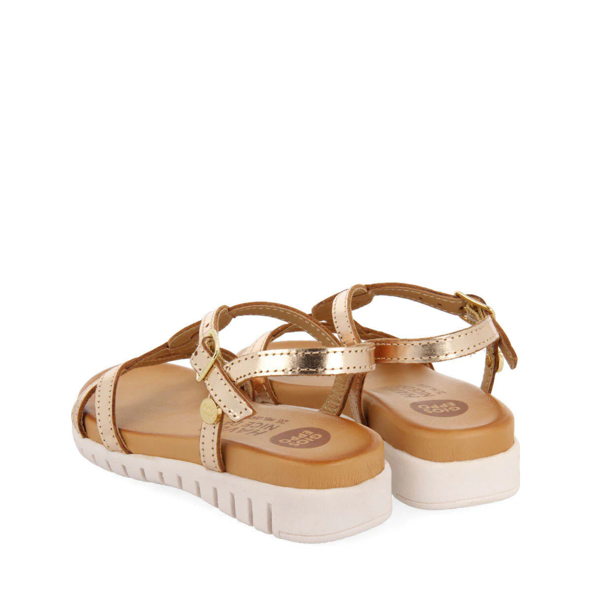 Tocumen girls gold leather sandals - Image 4