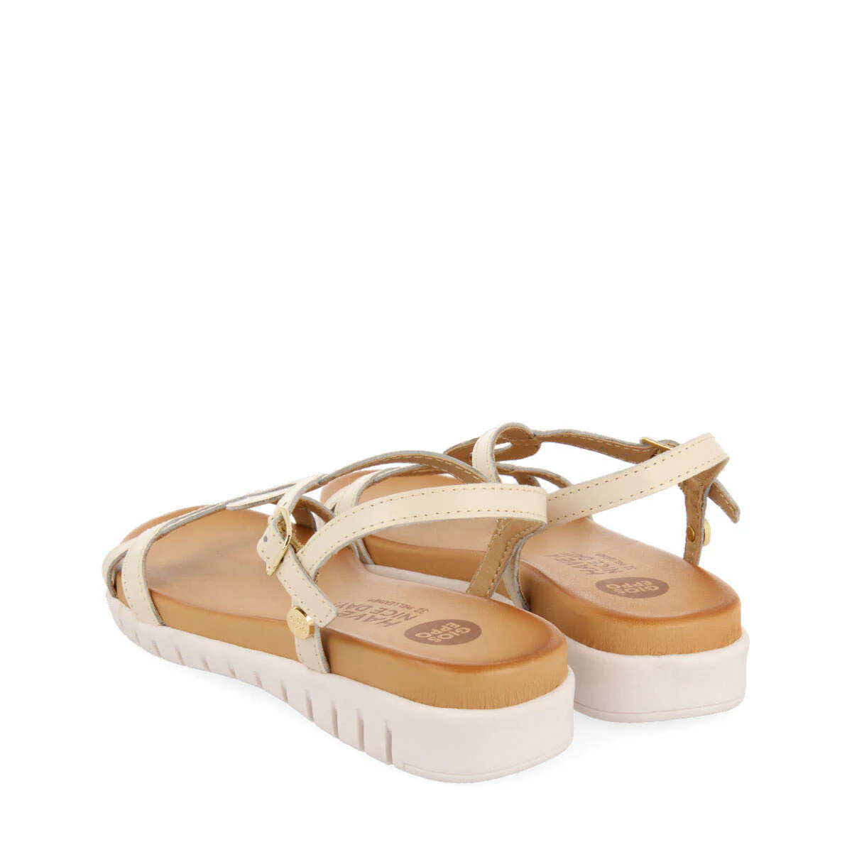 Tocumen girls off white leather sandals - Image 4