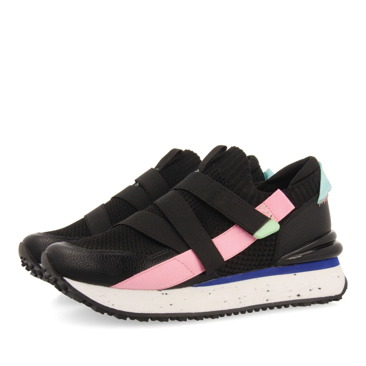 Tole women's black sock-style sneakers with straps - Image 2