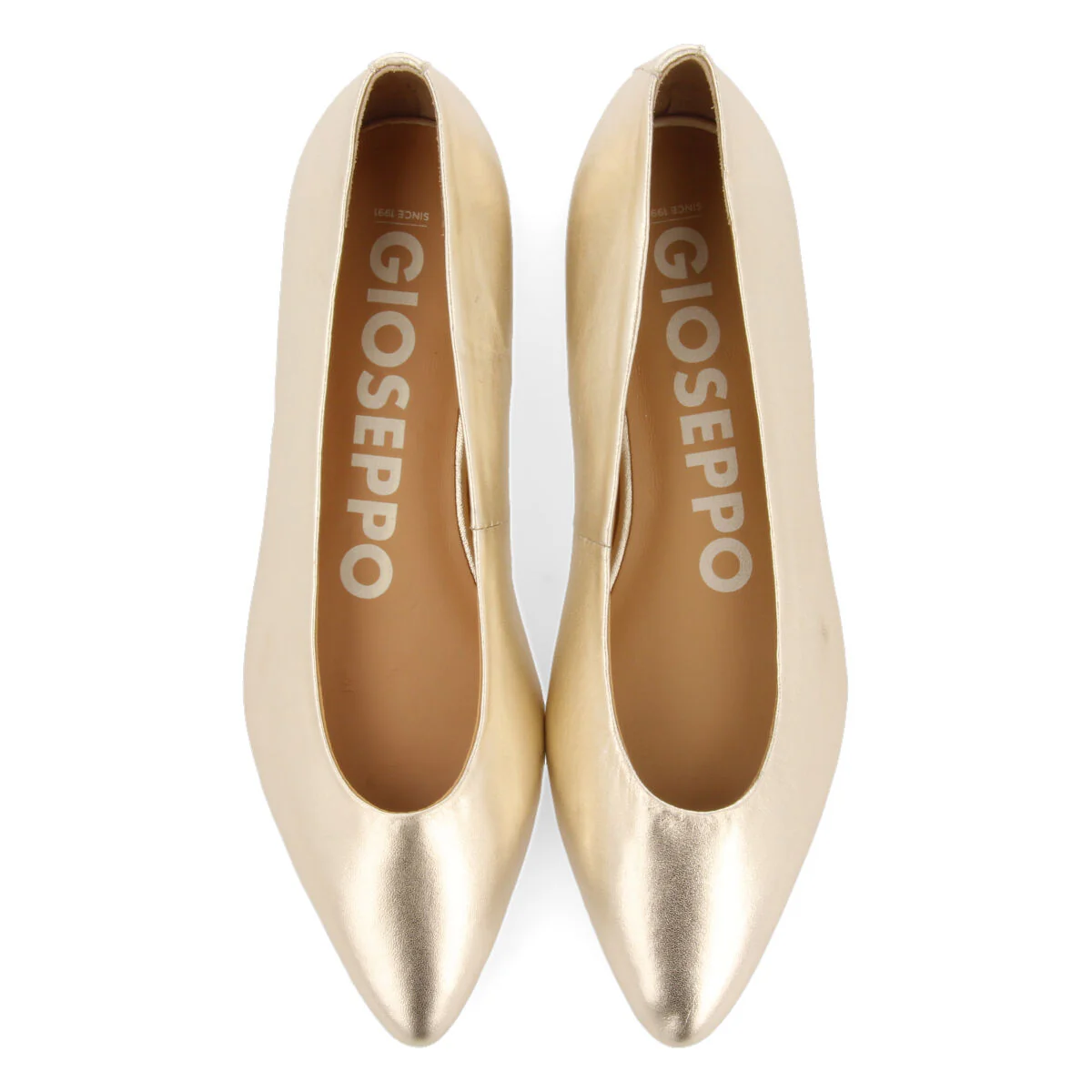 Trappes women's platinum leather ballet flats with pointed toes - Image 3